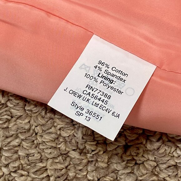 J. Crew No. 2 Double Serge Cotton Twill Pencil Skirt in Melon, size 4 - Picture 7 of 7